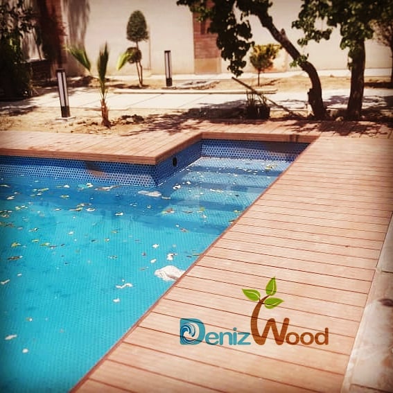 محوطه دور استخر، کف سازی دور استخر، دور استخر، طراحی داخل