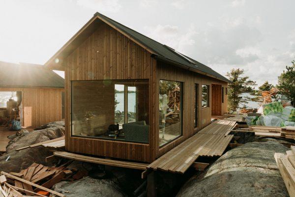 نمای کلبه با ترمووود